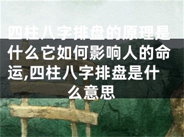 四柱八字排盘的原理是什么它如何影响人的命运,四柱八字排盘是什么意思