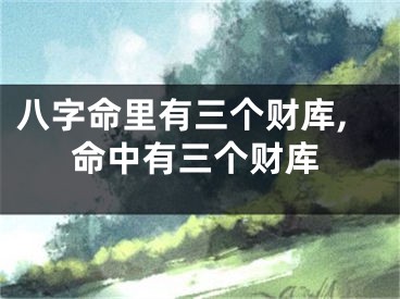八字命里有三个财库,命中有三个财库