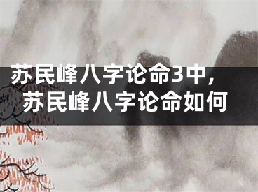 苏民峰八字论命3中,苏民峰八字论命如何