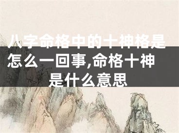 八字命格中的十神格是怎么一回事,命格十神是什么意思
