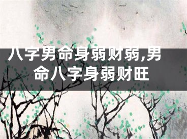 八字男命身弱财弱,男命八字身弱财旺
