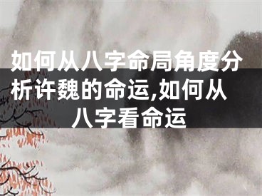 如何从八字命局角度分析许魏的命运,如何从八字看命运