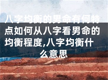 八字均衡的男命有何特点如何从八字看男命的均衡程度,八字均衡什么意思