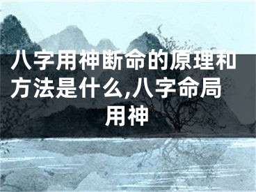 八字用神断命的原理和方法是什么,八字命局用神