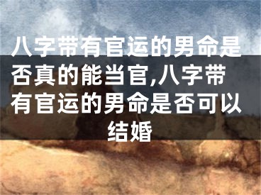 八字带有官运的男命是否真的能当官,八字带有官运的男命是否可以结婚