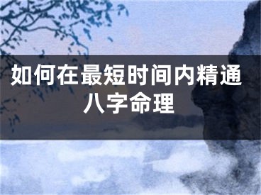 如何在最短时间内精通八字命理