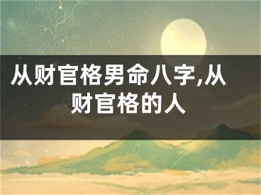 从财官格男命八字,从财官格的人