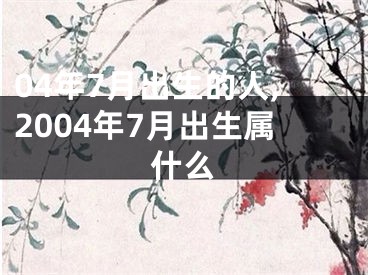 04年7月出生的人,2004年7月出生属什么