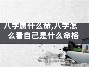 八字属什么命,八字怎么看自己是什么命格