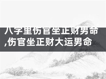 八字里伤官坐正财男命,伤官坐正财大运男命