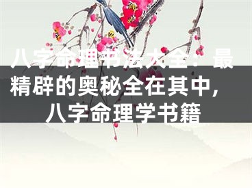 八字命理书法大全：最精辟的奥秘全在其中,八字命理学书籍