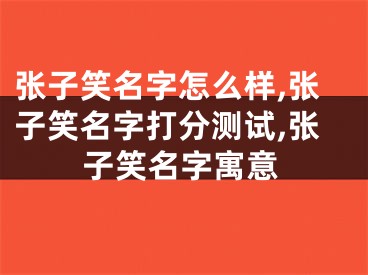 张子笑名字怎么样,张子笑名字打分测试,张子笑名字寓意