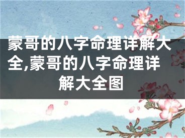 蒙哥的八字命理详解大全,蒙哥的八字命理详解大全图