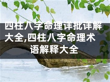 四柱八字命理详批详解大全,四柱八字命理术语解释大全