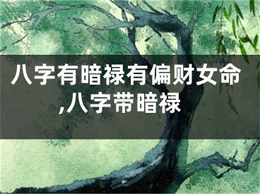 八字有暗禄有偏财女命,八字带暗禄
