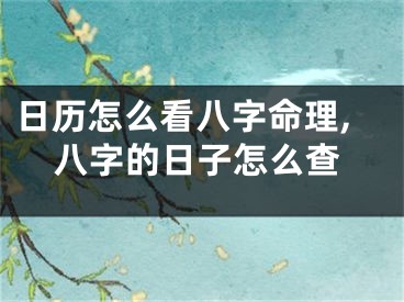 日历怎么看八字命理,八字的日子怎么查