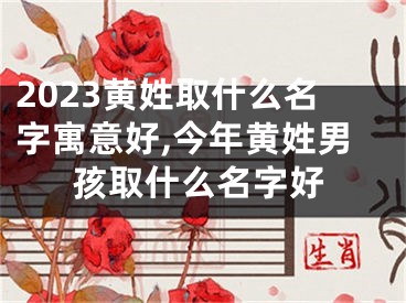 2023黄姓取什么名字寓意好,今年黄姓男孩取什么名字好