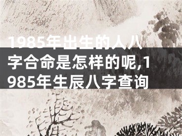 1985年出生的人八字合命是怎样的呢,1985年生辰八字查询