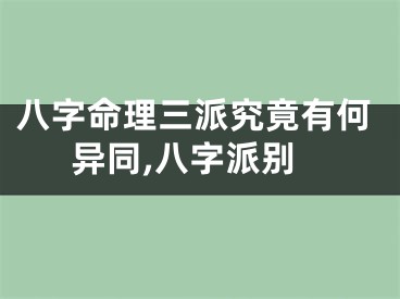 八字命理三派究竟有何异同,八字派别