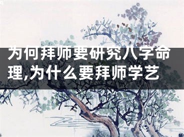 为何拜师要研究八字命理,为什么要拜师学艺