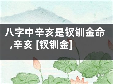 八字中辛亥是钗钏金命,辛亥 [钗钏金]