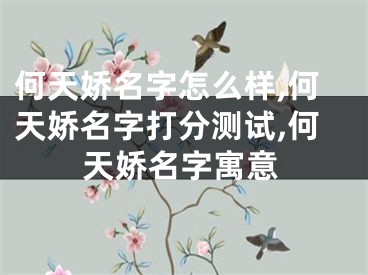 何天娇名字怎么样,何天娇名字打分测试,何天娇名字寓意