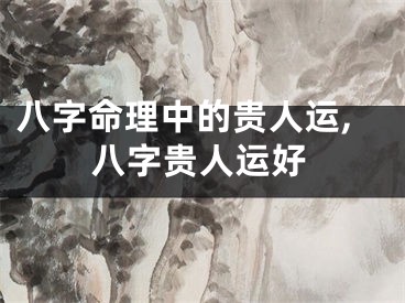 八字命理中的贵人运,八字贵人运好
