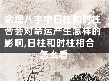 命理八字中日柱和时柱合会对命运产生怎样的影响,日柱和时柱相合怎么看