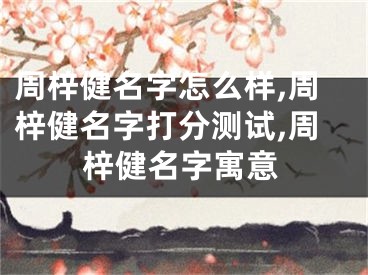 周梓健名字怎么样,周梓健名字打分测试,周梓健名字寓意