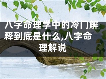 八字命理学中的冷门解释到底是什么,八字命理解说