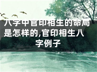 八字中官印相生的命局是怎样的,官印相生八字例子