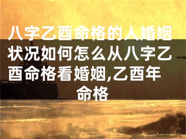 八字乙酉命格的人婚姻状况如何怎么从八字乙酉命格看婚姻,乙酉年命格