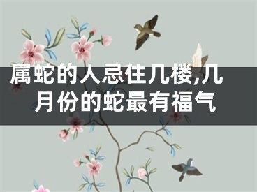 属蛇的人忌住几楼,几月份的蛇最有福气