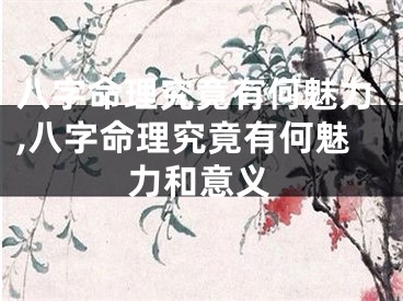 八字命理究竟有何魅力,八字命理究竟有何魅力和意义
