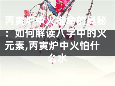 丙寅炉中火推命的奥秘：如何解读八字中的火元素,丙寅炉中火怕什么水