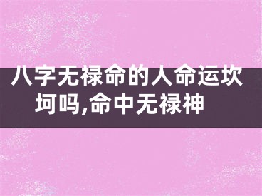 八字无禄命的人命运坎坷吗,命中无禄神