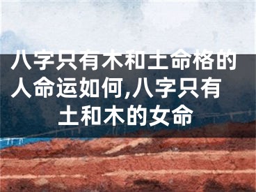 八字只有木和土命格的人命运如何,八字只有土和木的女命