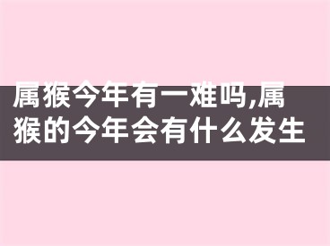属猴今年有一难吗,属猴的今年会有什么发生