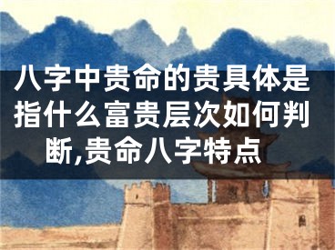 八字中贵命的贵具体是指什么富贵层次如何判断,贵命八字特点