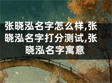 张晓泓名字怎么样,张晓泓名字打分测试,张晓泓名字寓意