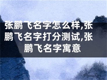 张鹏飞名字怎么样,张鹏飞名字打分测试,张鹏飞名字寓意