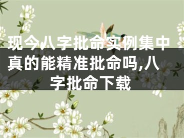 现今八字批命实例集中真的能精准批命吗,八字批命下载