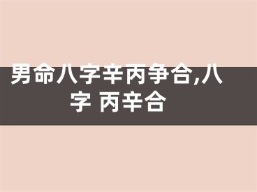男命八字辛丙争合,八字 丙辛合