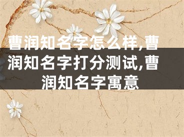 曹润知名字怎么样,曹润知名字打分测试,曹润知名字寓意