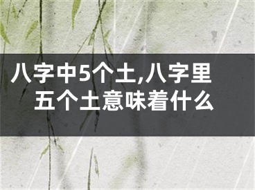 八字中5个土,八字里五个土意味着什么