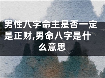 男性八字命主是否一定是正财,男命八字是什么意思