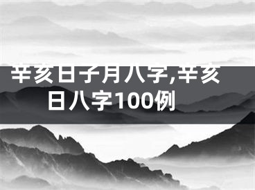 辛亥日子月八字,辛亥日八字100例