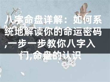 八字命盘详解：如何系统地解读你的命运密码,一步一步教你八字入门,命盘的认识