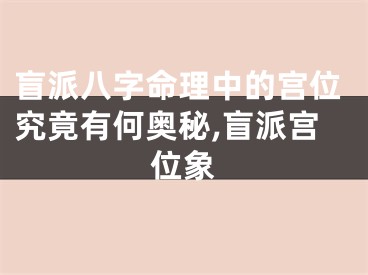 盲派八字命理中的宫位究竟有何奥秘,盲派宫位象
