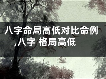 八字命局高低对比命例,八字 格局高低